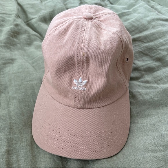 Adidas Mini Logo Relaxed Hat Womens Tan Nude Pink‎ - Picture 2 of 8